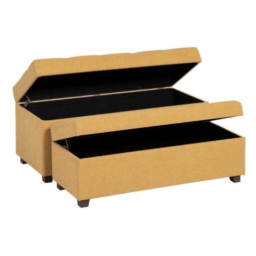 Set 2 banquetas baul Mostaza