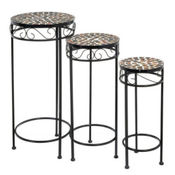 Set 3 mesas auxiliares negro