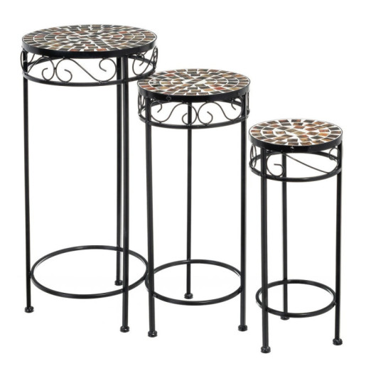 Set 3 mesas auxiliares negro