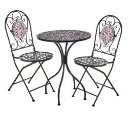Set mesa y 2 sillas negro