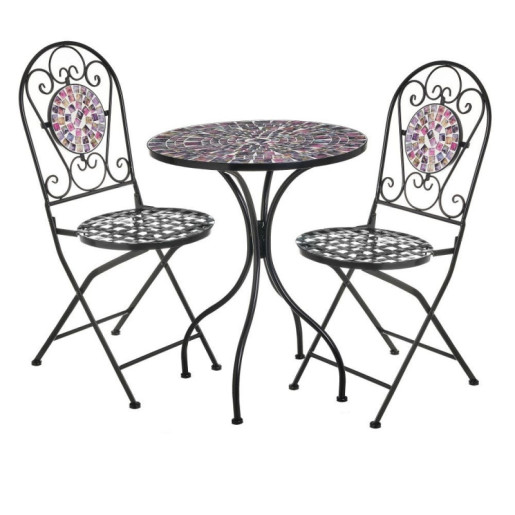 Set mesa y 2 sillas negro