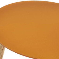 Set 2 mesa auxiliares amarillo-verde y natural