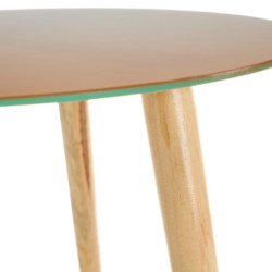 Set 2 mesa auxiliares amarillo-verde y natural