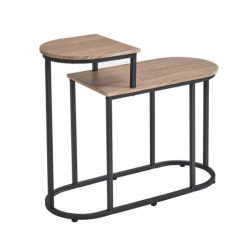 Mesa auxiliar natural y negro