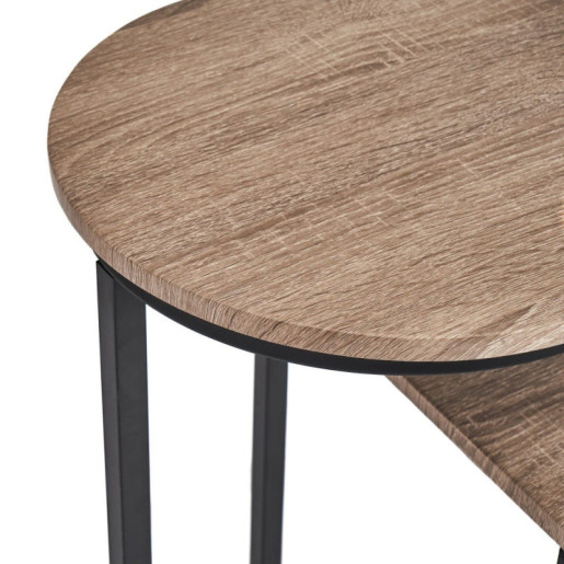 Mesa auxiliar natural y negro