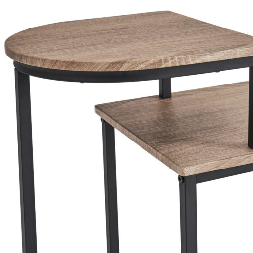 Mesa auxiliar natural y negro