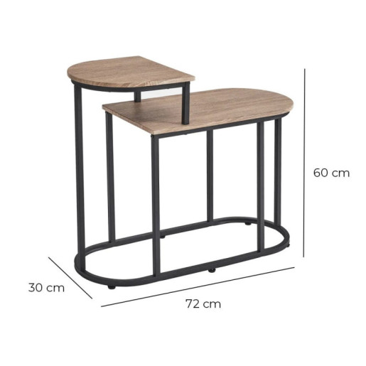Mesa auxiliar natural y negro