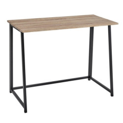 Mesa plegable natural y negro