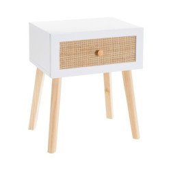 Mesa auxiliar Blanco y natural