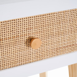 Mesa auxiliar Blanco y natural