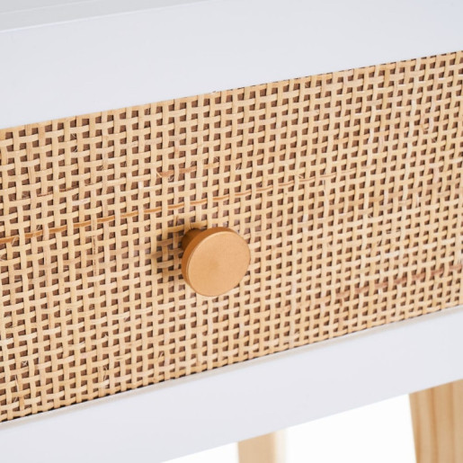 Mesa auxiliar Blanco y natural