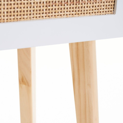 Mesa auxiliar Blanco y natural