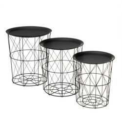 Set 3 mesas auxiliares Negro