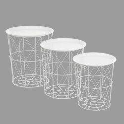 Set 3 mesas auxiliares Blanco