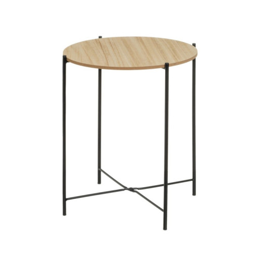 Mesa auxiliar natural y negro