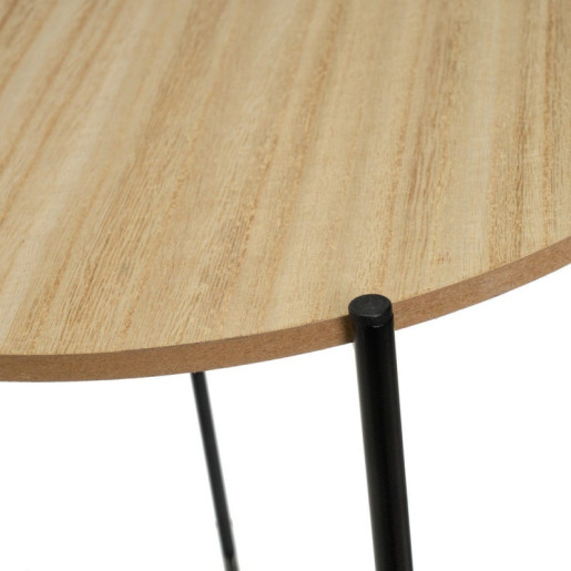 Mesa auxiliar natural y negro