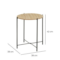 Mesa auxiliar natural y negro