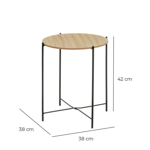 Mesa auxiliar natural y negro