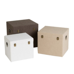 Set 3 baules Gris claro y natural