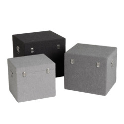 Set 3 baules crudo, gris claro y gris oscuro