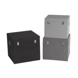 Set 3 baules crudo, gris claro y gris oscuro