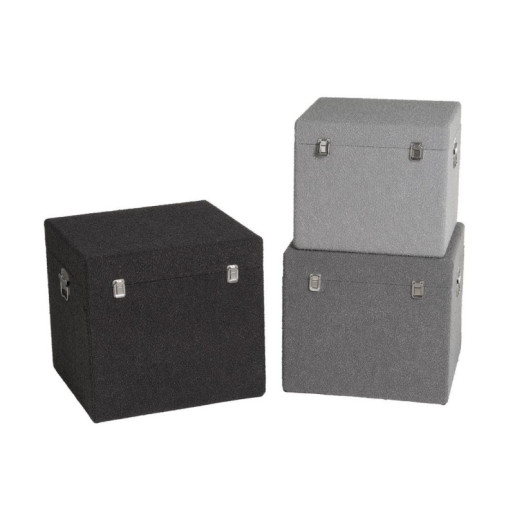 Set 3 baules crudo, gris claro y gris oscuro