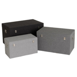 Set 3 baules crudo, gris claro y gris oscuro