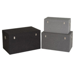 Set 3 baules crudo, gris claro y gris oscuro