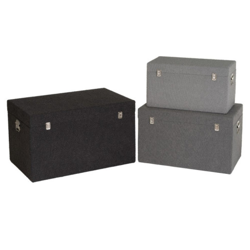 Set 3 baules crudo, gris claro y gris oscuro