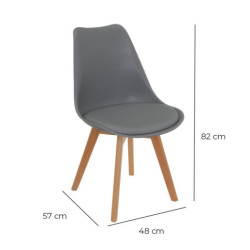 Silla Gris y natural