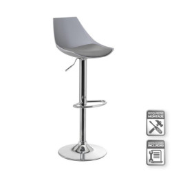 Set 2 taburetes Gris y cromado