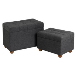 Set 2 puf arcon Gris oscuro