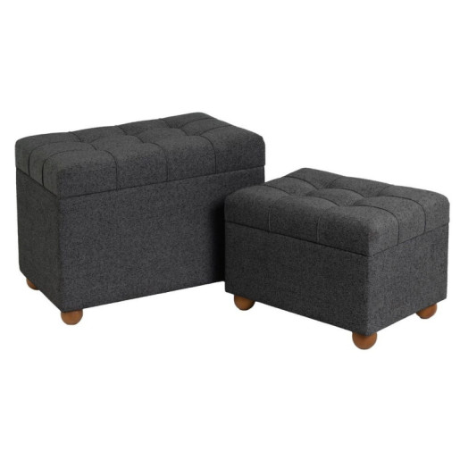 Set 2 puf arcon Gris oscuro