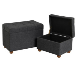 Set 2 puf arcon Gris oscuro