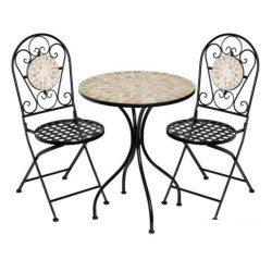 Set mesa y 2 sillas negro