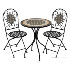 Set mesa y 2 sillas negro
