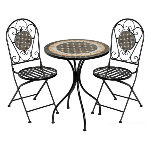 Set mesa y 2 sillas negro