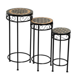 Set 3 mesas auxiliares negro