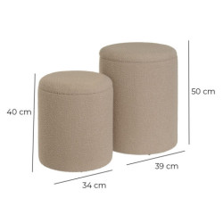 Set 2 puf arcon Beige