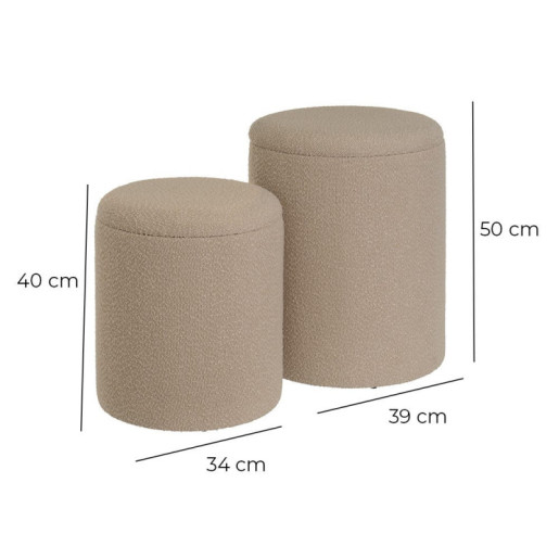 Set 2 puf arcon Beige