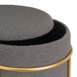 Puf arcon Gris oscuro y dorado