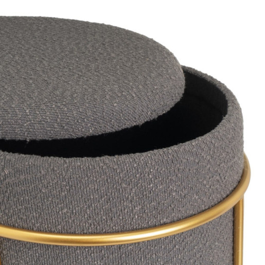 Puf arcon Gris oscuro y dorado