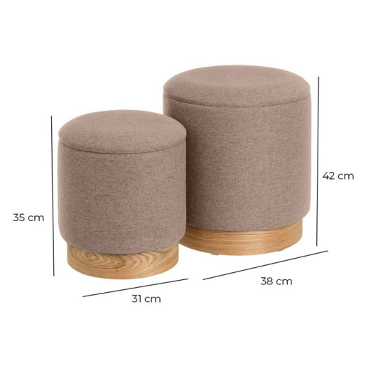 Set 2 puf arcon Beige