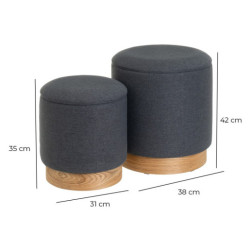 Set 2 puf arcon Gris