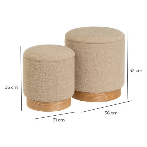 Set 2 puf arcon Beige
