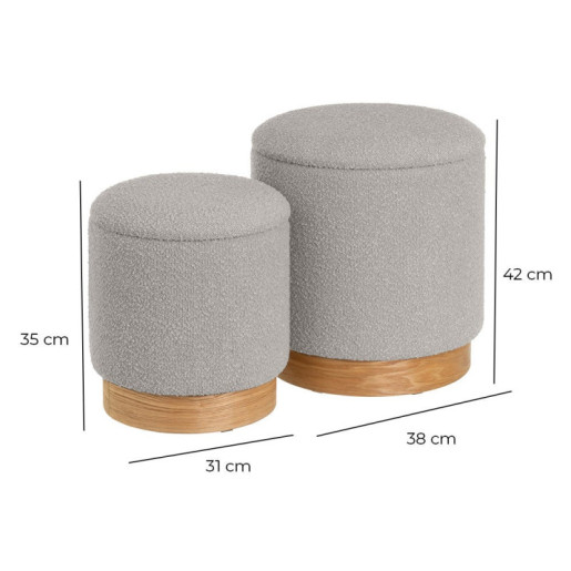 Set 2 puf arcon Gris