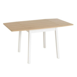 Mesa abatible natural y blanco