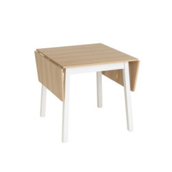 Mesa abatible natural y blanco