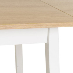 Mesa abatible natural y blanco