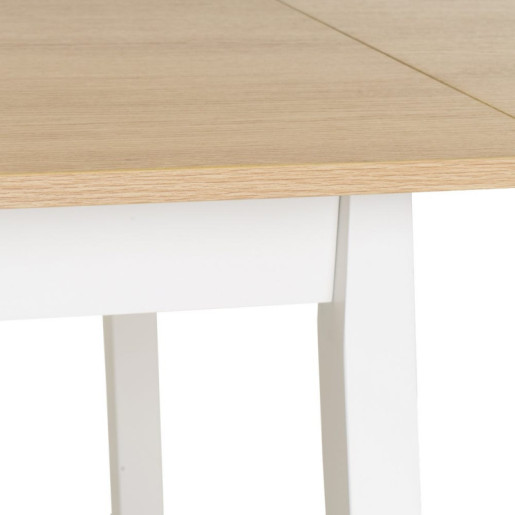 Mesa abatible natural y blanco